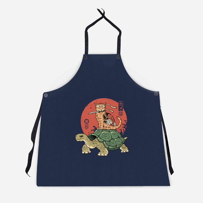 Catana On Turtle-unisex kitchen apron-vp021