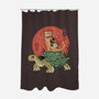 Catana On Turtle-none polyester shower curtain-vp021