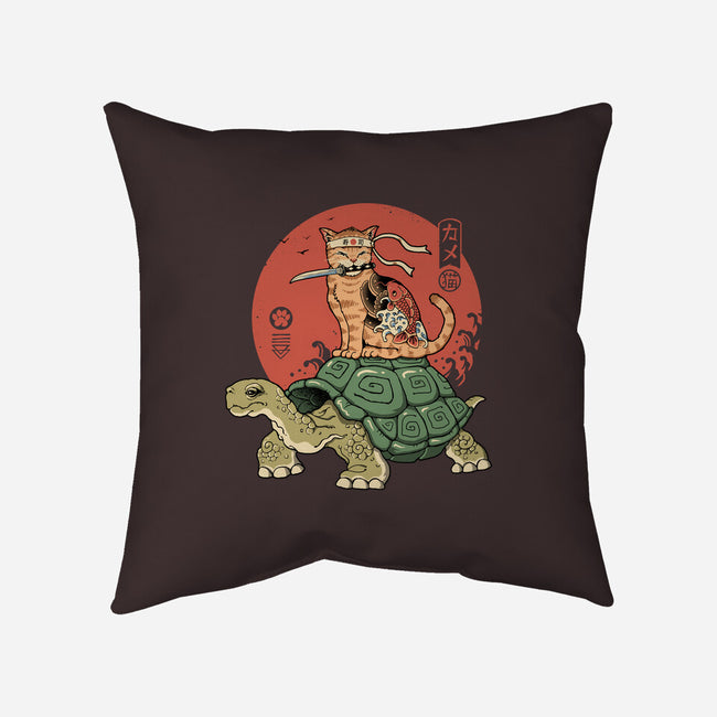 Catana On Turtle-none removable cover throw pillow-vp021