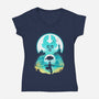 Airbender Landscape-womens v-neck tee-dandingeroz
