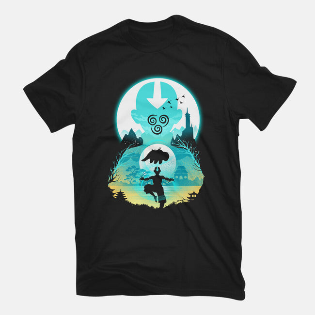 Airbender Landscape-womens fitted tee-dandingeroz