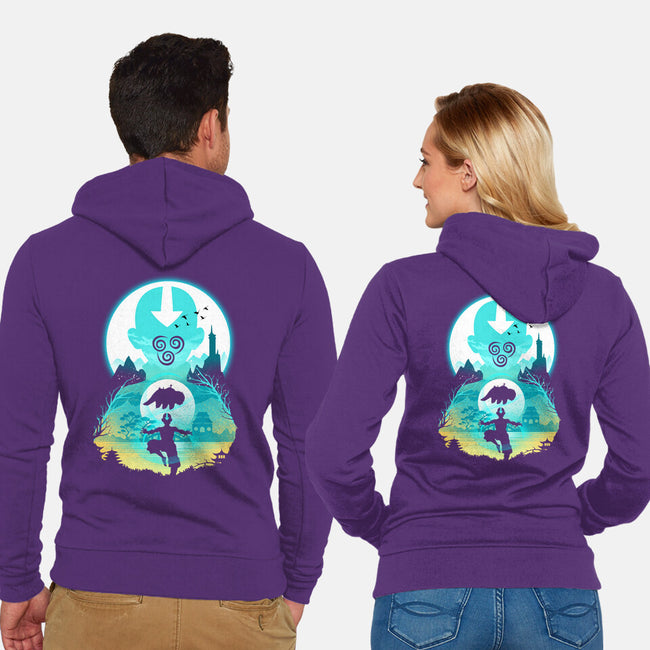 Airbender Landscape-unisex zip-up sweatshirt-dandingeroz