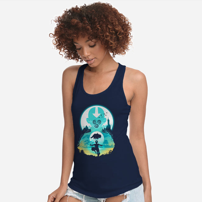 Airbender Landscape-womens racerback tank-dandingeroz