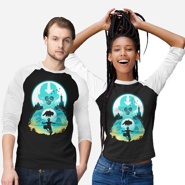 Airbender Landscape-unisex baseball tee-dandingeroz