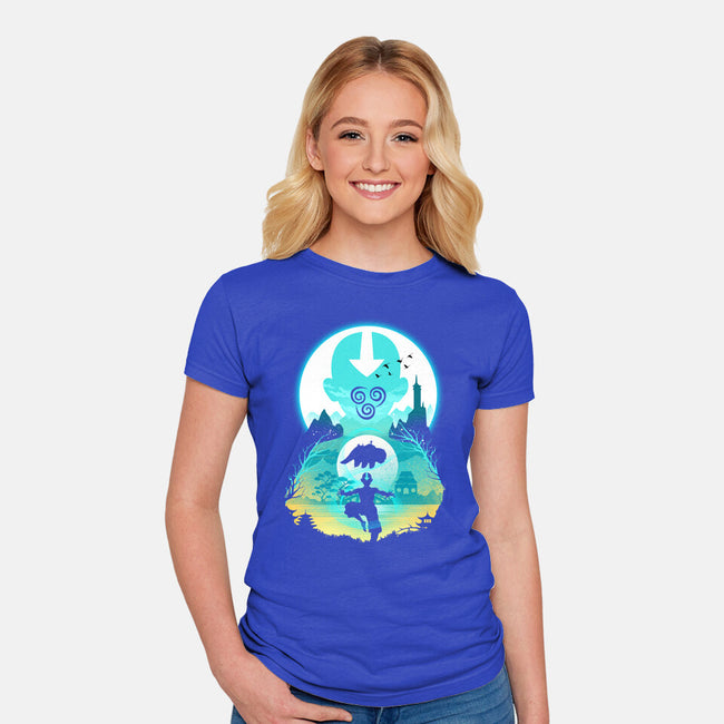 Airbender Landscape-womens fitted tee-dandingeroz