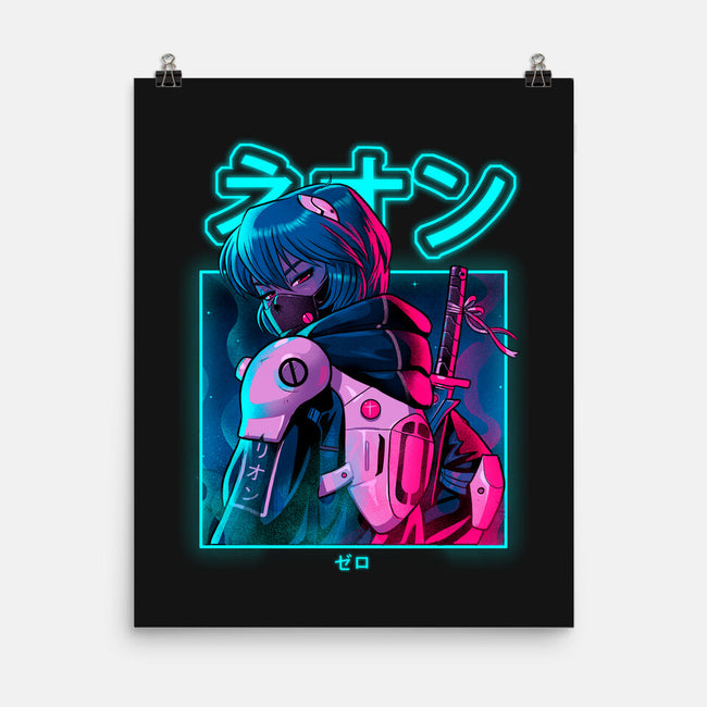 Neon Zero-none matte poster-Bruno Mota