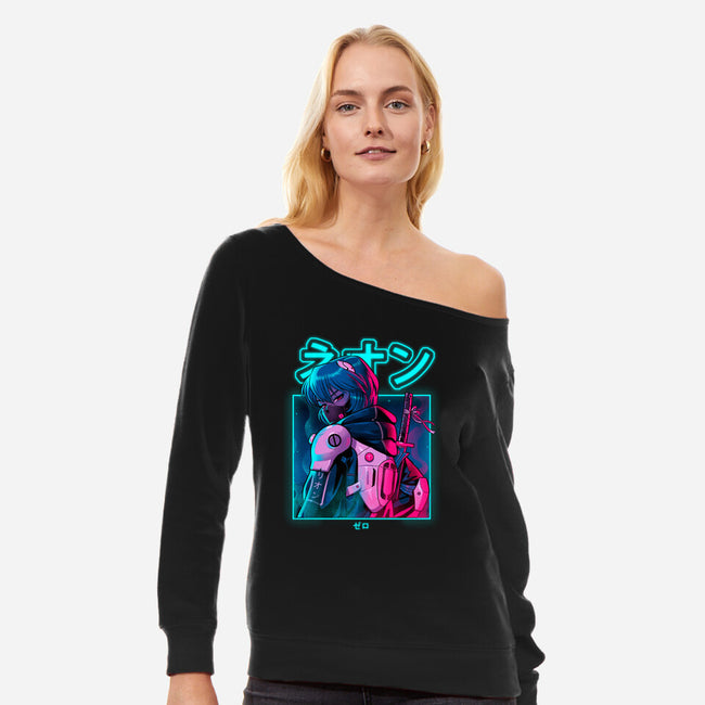 Neon Zero-womens off shoulder sweatshirt-Bruno Mota