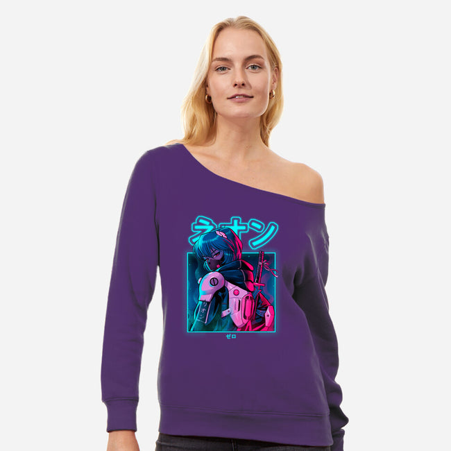 Neon Zero-womens off shoulder sweatshirt-Bruno Mota