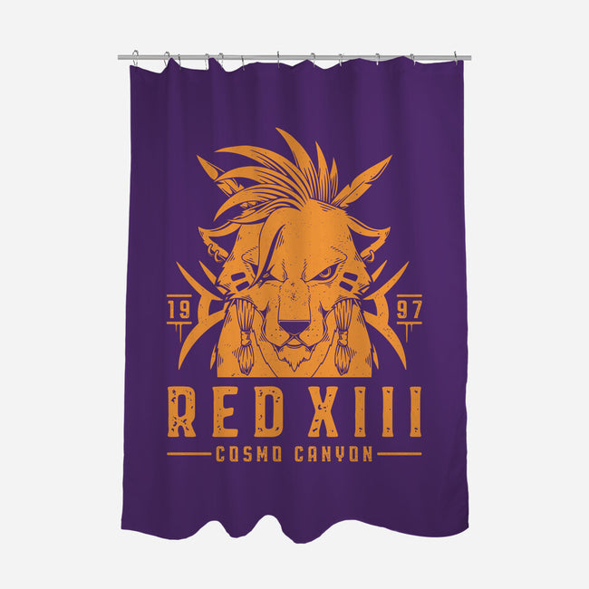 Red XIII-none polyester shower curtain-Alundrart