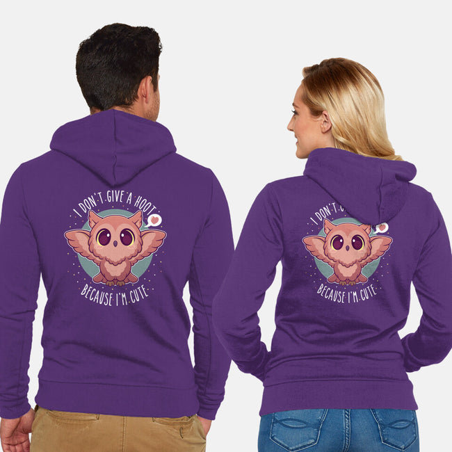 Hoot I'm Cute-unisex zip-up sweatshirt-glassstaff