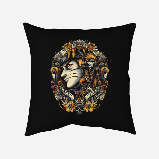 Legend Of The Ninja-none removable cover throw pillow-glitchygorilla