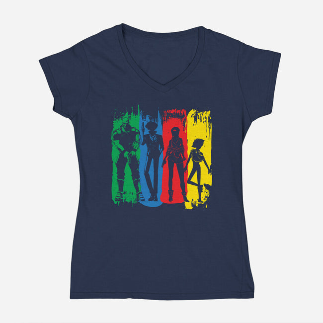 Space Bounty Hunter Crew-womens v-neck tee-DrMonekers