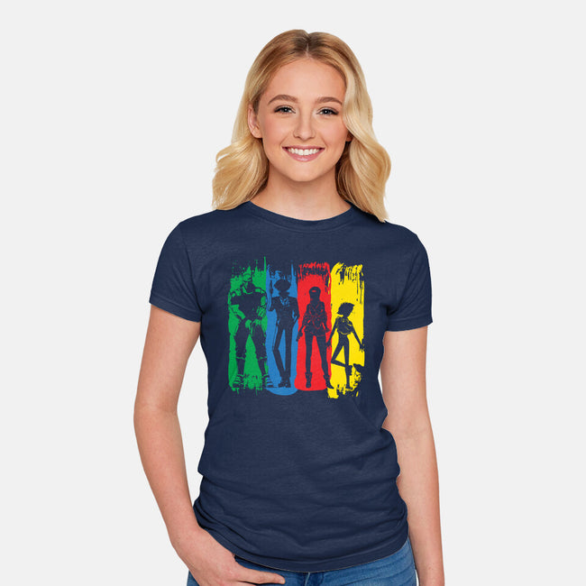 Space Bounty Hunter Crew-womens fitted tee-DrMonekers