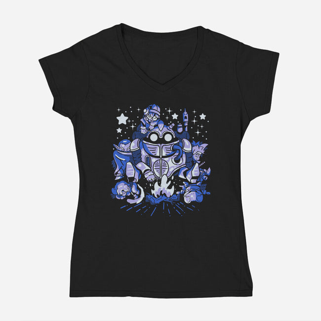 Deep Sleep-womens v-neck tee-Sketchdemao