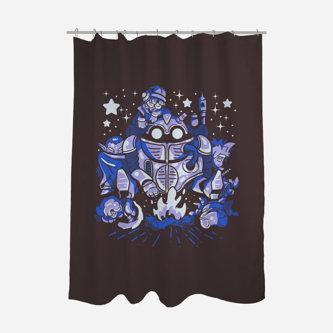 Deep Sleep-none polyester shower curtain-Sketchdemao