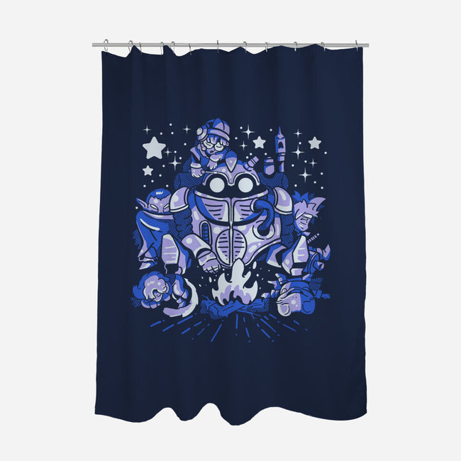 Deep Sleep-none polyester shower curtain-Sketchdemao