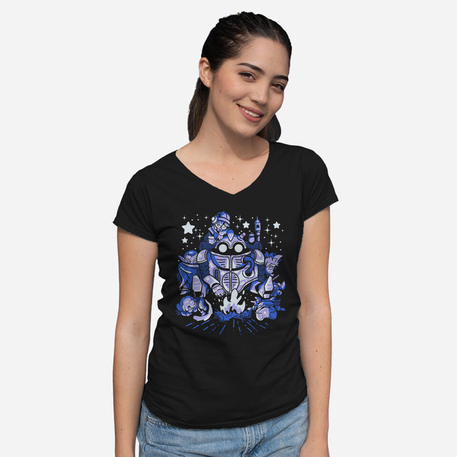 Deep Sleep-womens v-neck tee-Sketchdemao