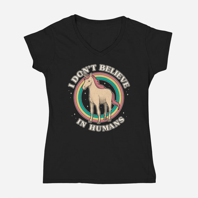 Believe In Humans-womens v-neck tee-Thiago Correa