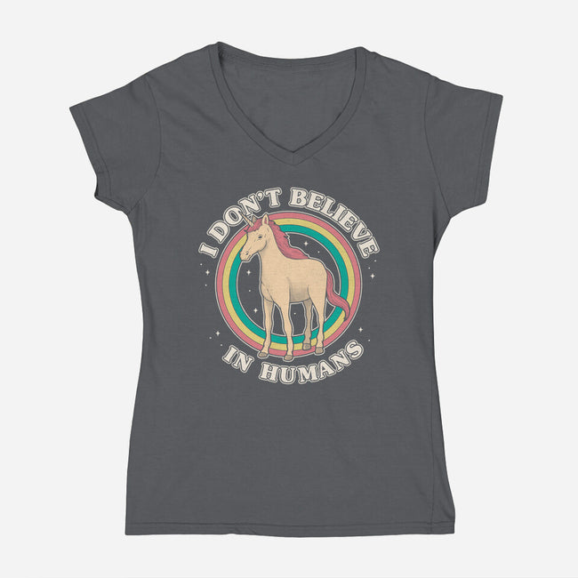 Believe In Humans-womens v-neck tee-Thiago Correa