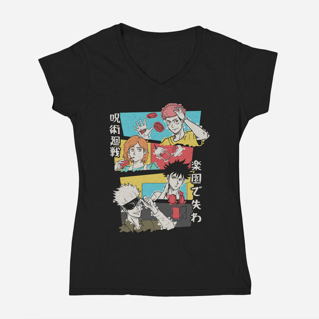 Tokyo High Squad-womens v-neck tee-Arigatees