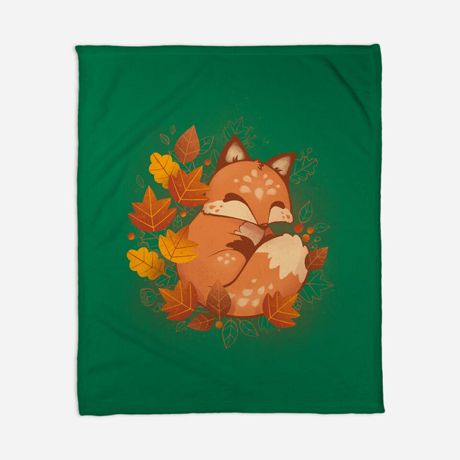 Autumn Fox-none fleece blanket-ricolaa