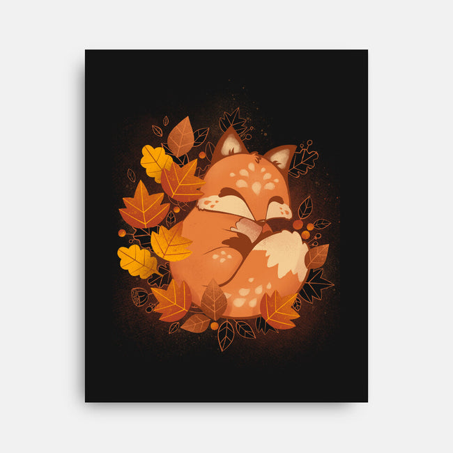 Autumn Fox-none stretched canvas-ricolaa