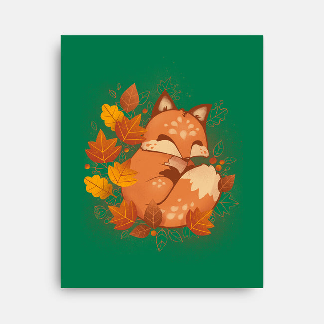 Autumn Fox-none stretched canvas-ricolaa