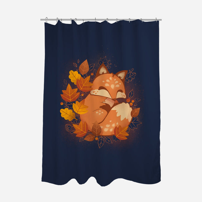 Autumn Fox-none polyester shower curtain-ricolaa