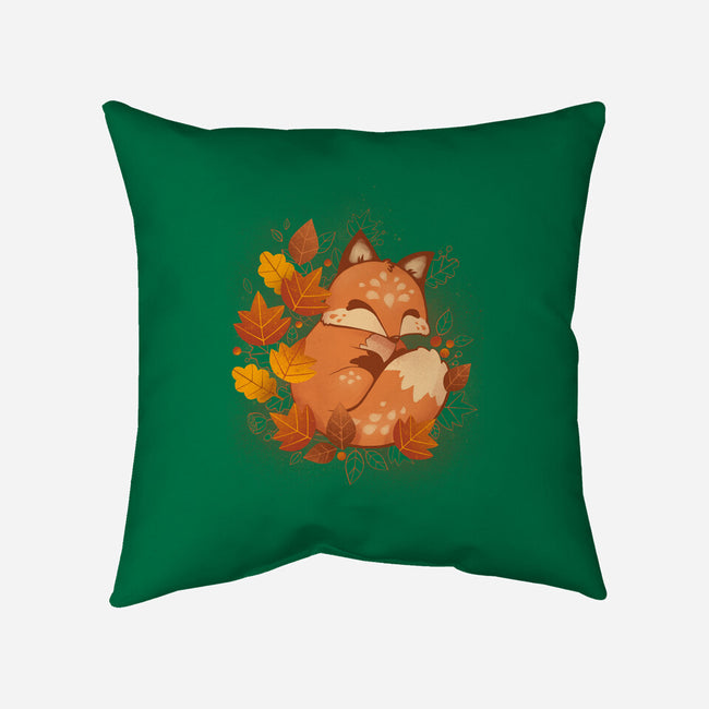 Autumn Fox-none removable cover throw pillow-ricolaa