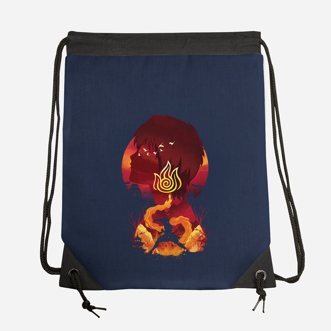 Fire Nation Landsacape-none drawstring bag-dandingeroz