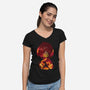 Fire Nation Landsacape-womens v-neck tee-dandingeroz