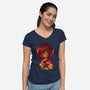 Fire Nation Landsacape-womens v-neck tee-dandingeroz