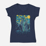 Starry Argonath-womens v-neck tee-retrodivision
