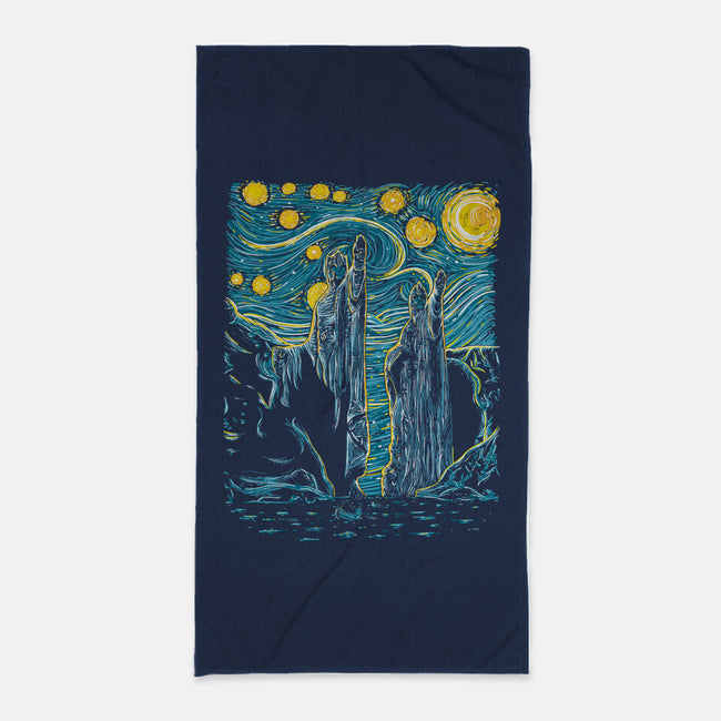 Starry Argonath-none beach towel-retrodivision