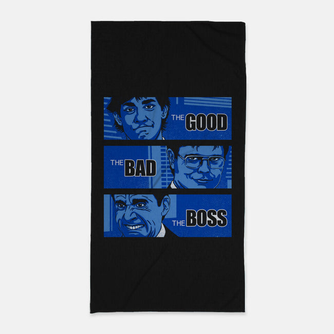 The Good, The Bad And The Boss-none beach towel-Getsousa!