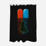 Red Pill Blue Pill-none polyester shower curtain-Wookie Mike