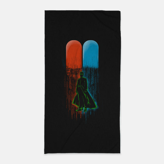 Red Pill Blue Pill-none beach towel-Wookie Mike