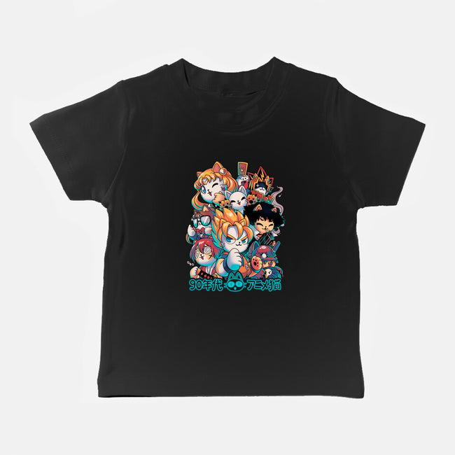 90's Anime Neko-baby basic tee-Corgibutt