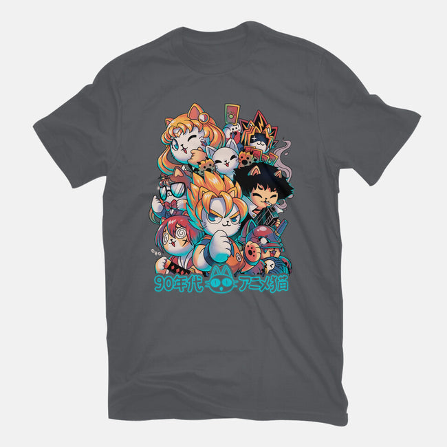 90's Anime Neko-mens basic tee-Corgibutt