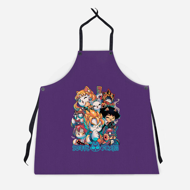 90's Anime Neko-unisex kitchen apron-Corgibutt