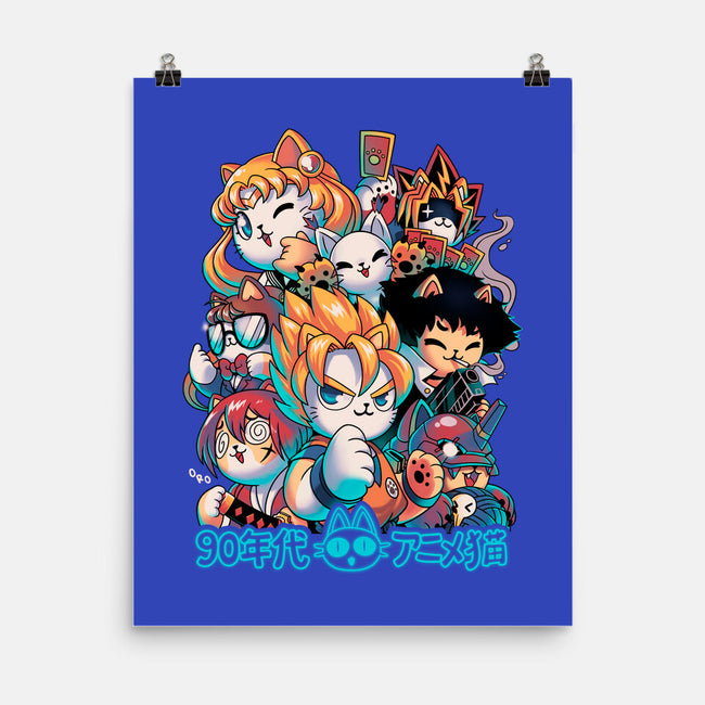 90's Anime Neko-none matte poster-Corgibutt