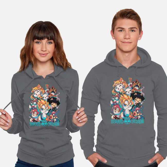 90's Anime Neko-unisex pullover sweatshirt-Corgibutt