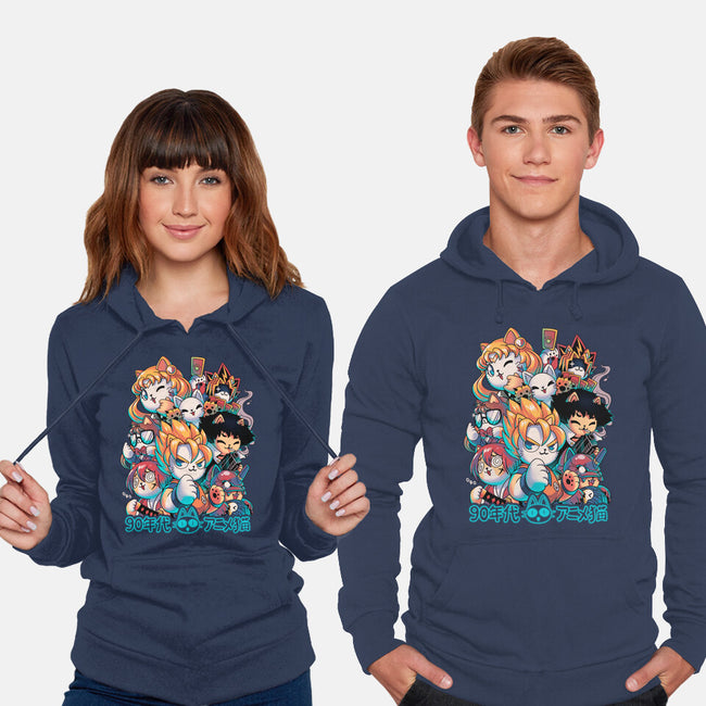 90's Anime Neko-unisex pullover sweatshirt-Corgibutt