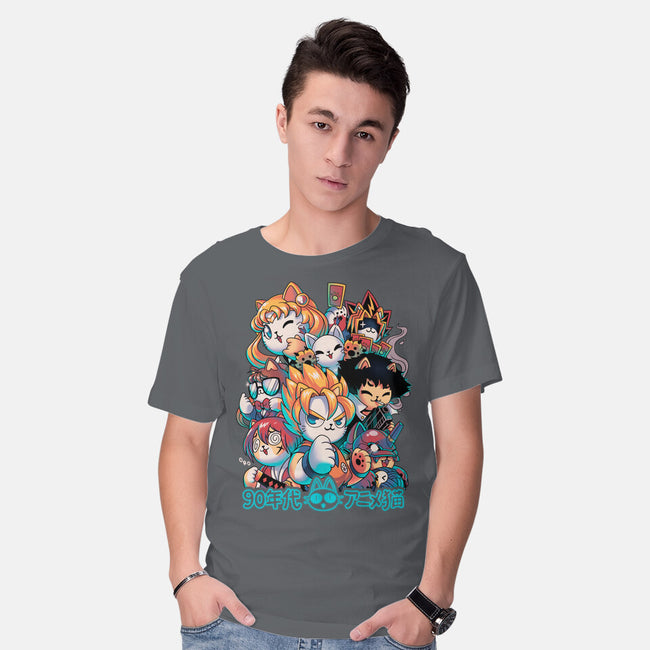 90's Anime Neko-mens basic tee-Corgibutt