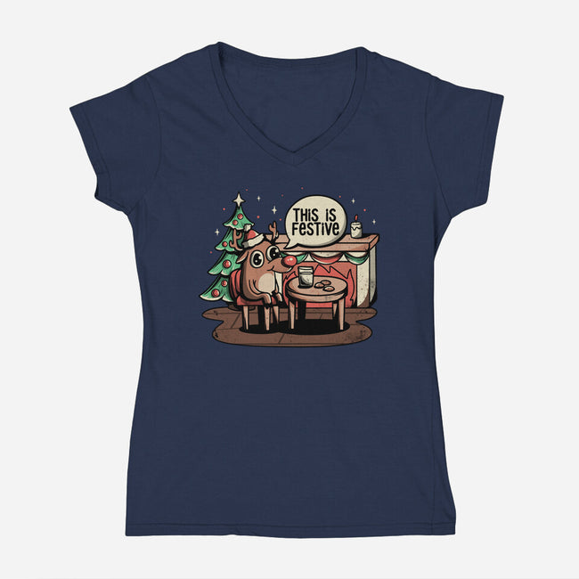 This Is Festive-womens v-neck tee-eduely