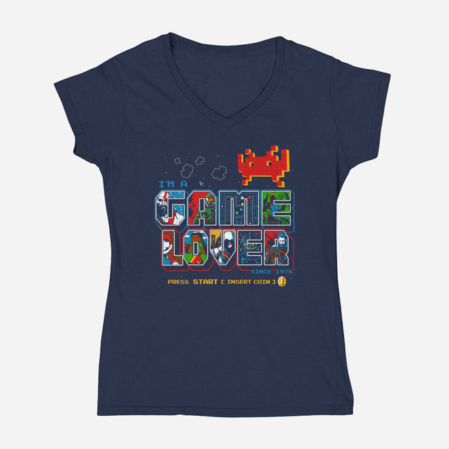 Video Game Lover-womens v-neck tee-goodidearyan