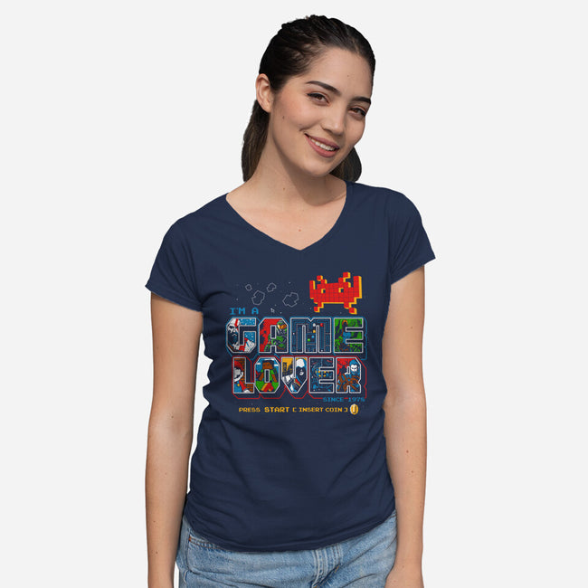 Video Game Lover-womens v-neck tee-goodidearyan