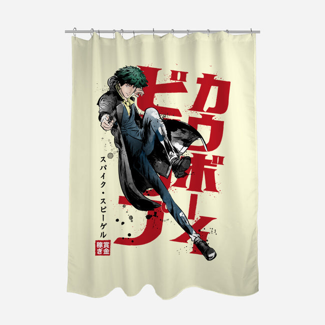 Spike Sumi-E-none polyester shower curtain-DrMonekers
