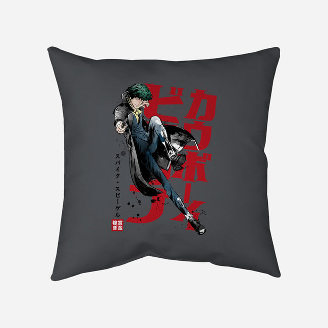 Spike Sumi-E-none removable cover throw pillow-DrMonekers