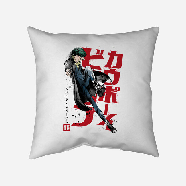 Spike Sumi-E-none removable cover throw pillow-DrMonekers